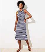 LOFT Beach Shimmer Striped Midi Dress carousel Product Image 1