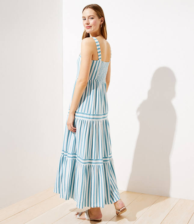 loft striped maxi dress