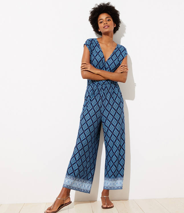 Loft cheap gingham jumpsuit