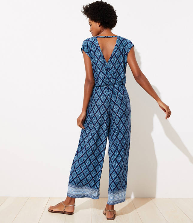 LOFT Beach Tiled Cross Front Jumpsuit