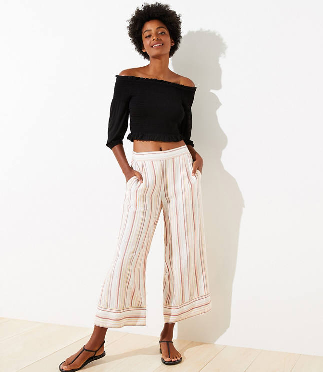 striped wide leg pants