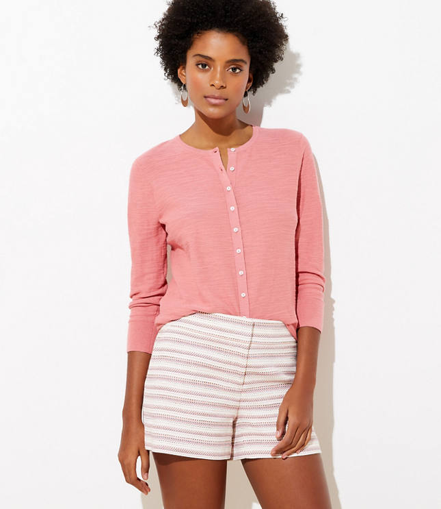 Textured 3/4 Sleeve Cardigan
