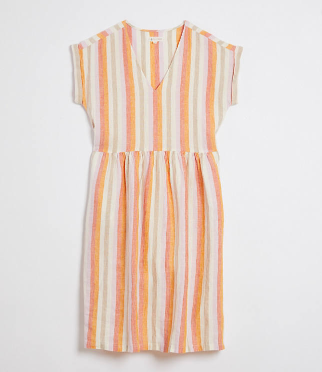 Lou Grey Striped Linen Pocket Dress LOFT & Cash Back