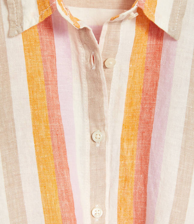 Lou & Grey Striped Linen Twist Front Shirt