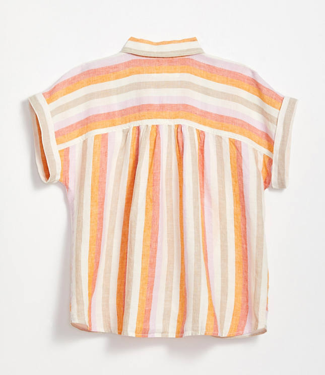 Lou & Grey Striped Linen Twist Front Shirt