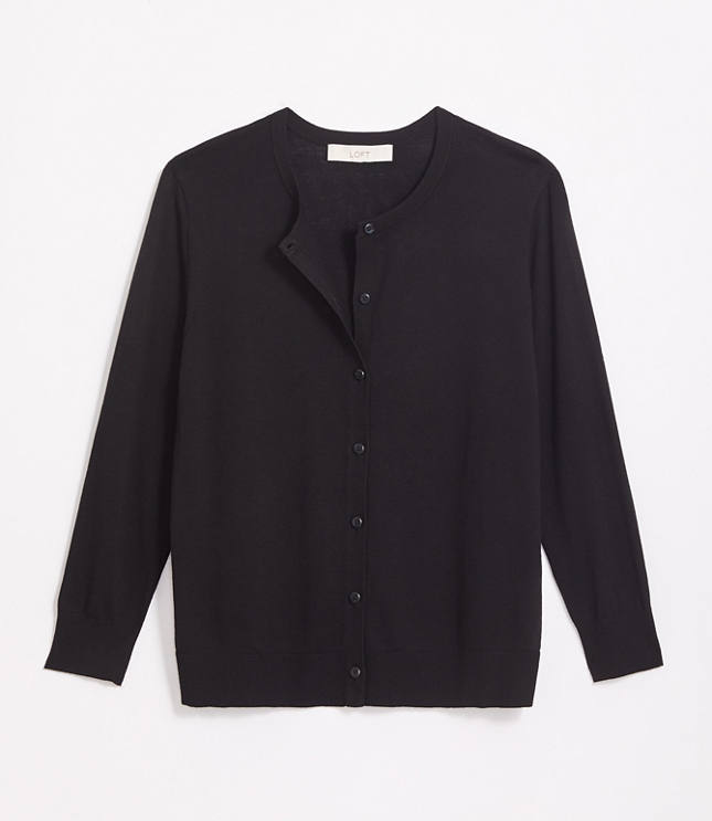 womens black button cardigan