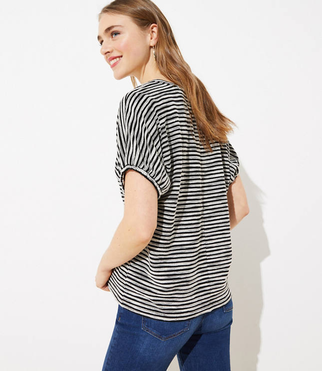 Striped Bubble Sleeve Top