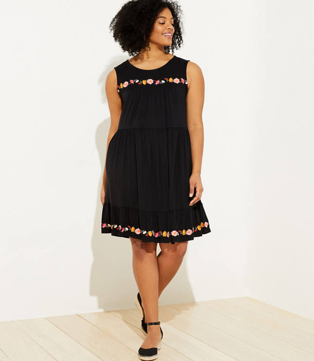 Loft black swing store dress