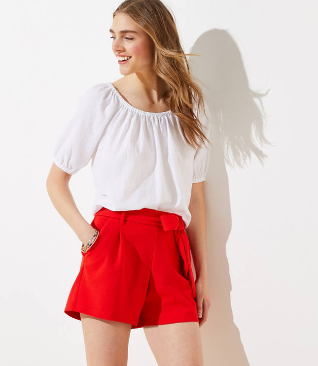 Tie Waist Fluid Shorts