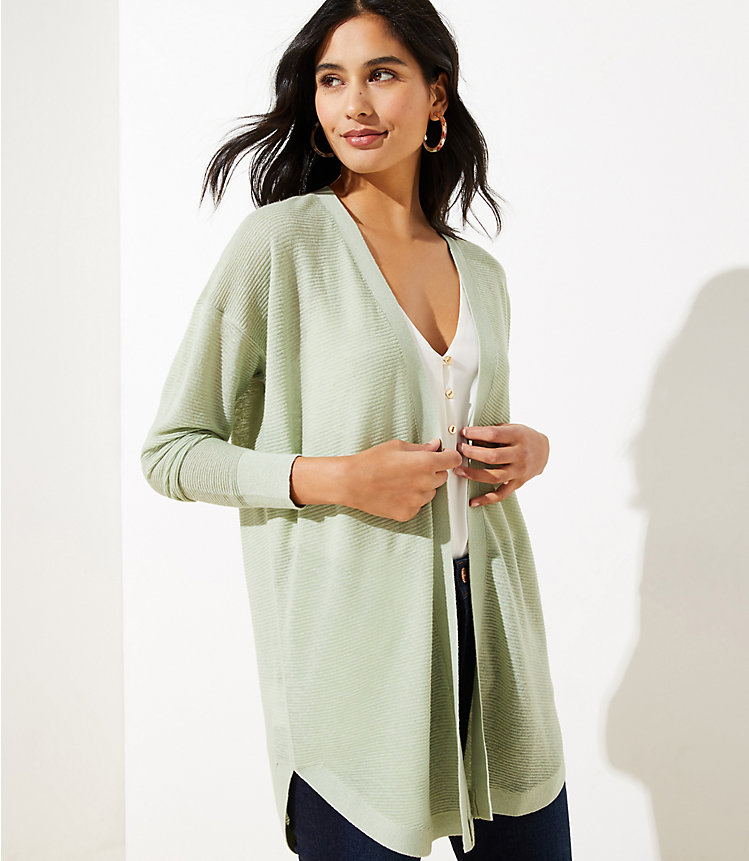 Shirttail Open Cardigan image number null