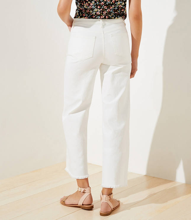 white high waisted wide leg jeans