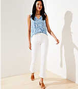 Patch Pocket High Rise Flare Crop Jeans in White carousel Product Image 1