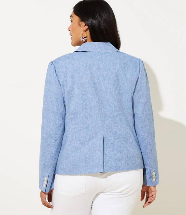 LOFT Plus Chambray Cropped Blazer