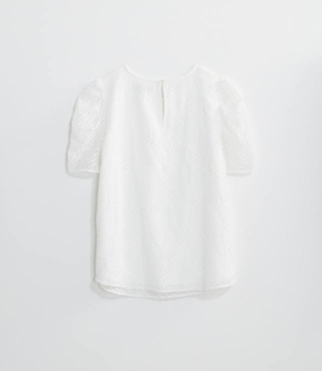 LOFT Plus Clip Dot Puff Sleeve Top