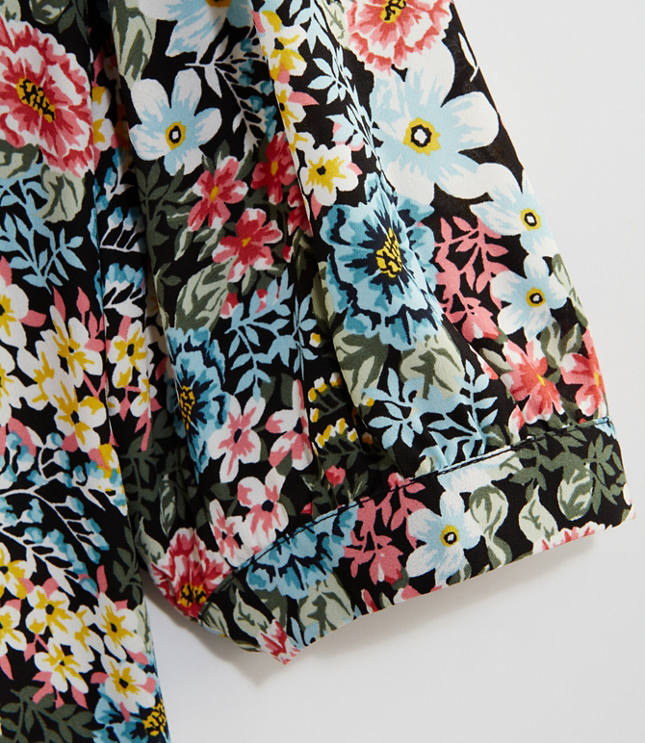 LOFT Plus Garden Mixed Media Blouse