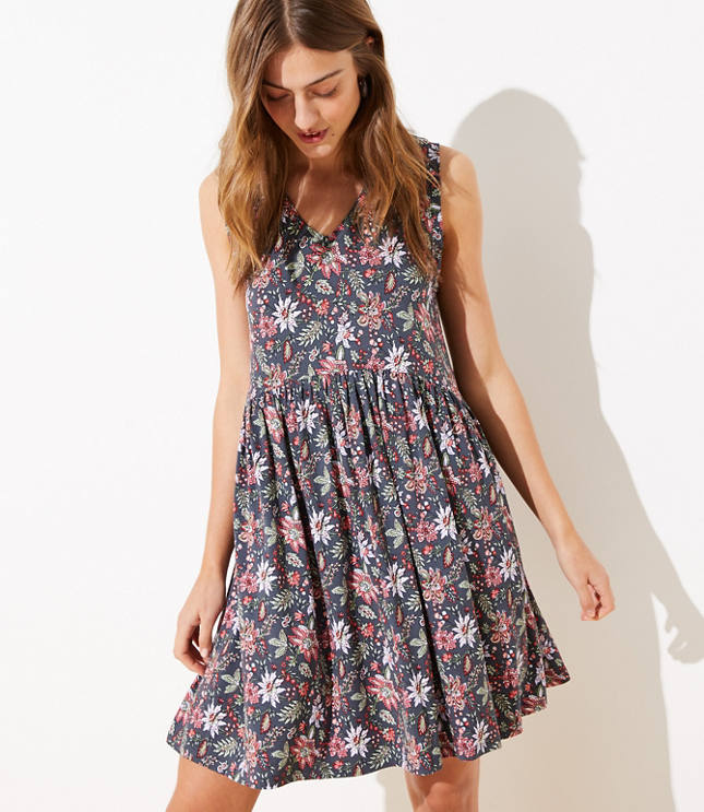 Garden V-Neck Swing Dress