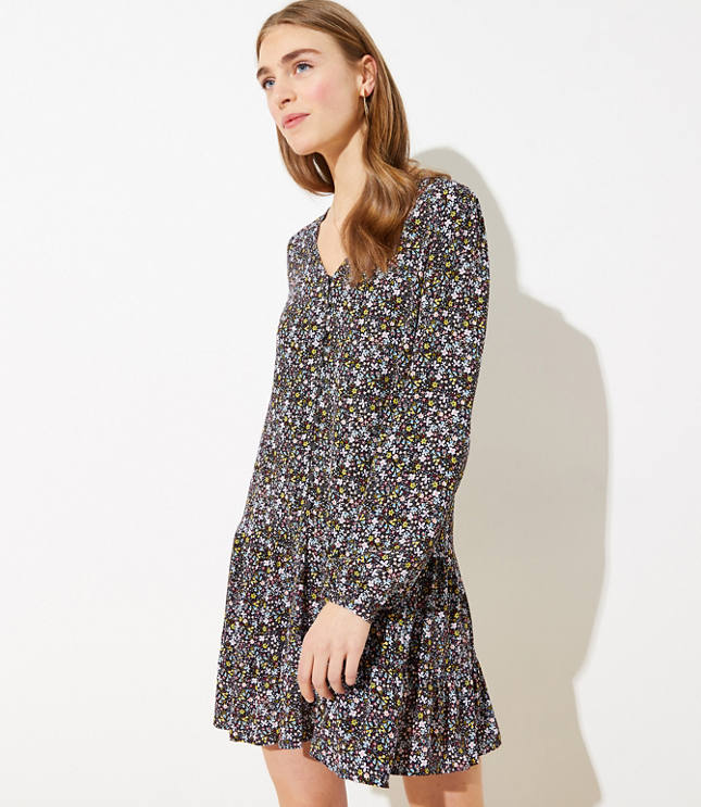 Floral Button Flippy Dress