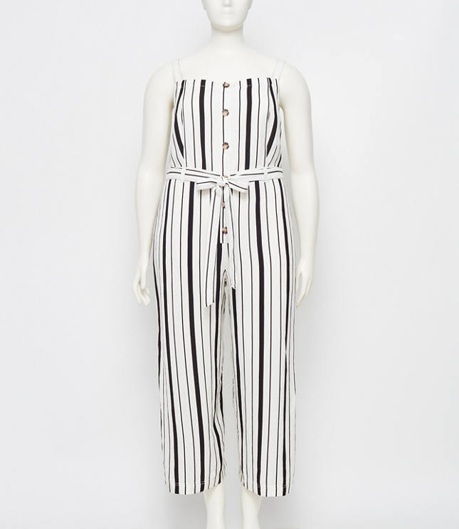 loft striped jumpsuit