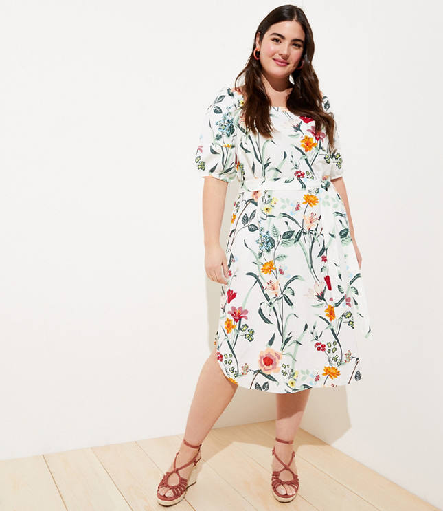 loft white floral dress