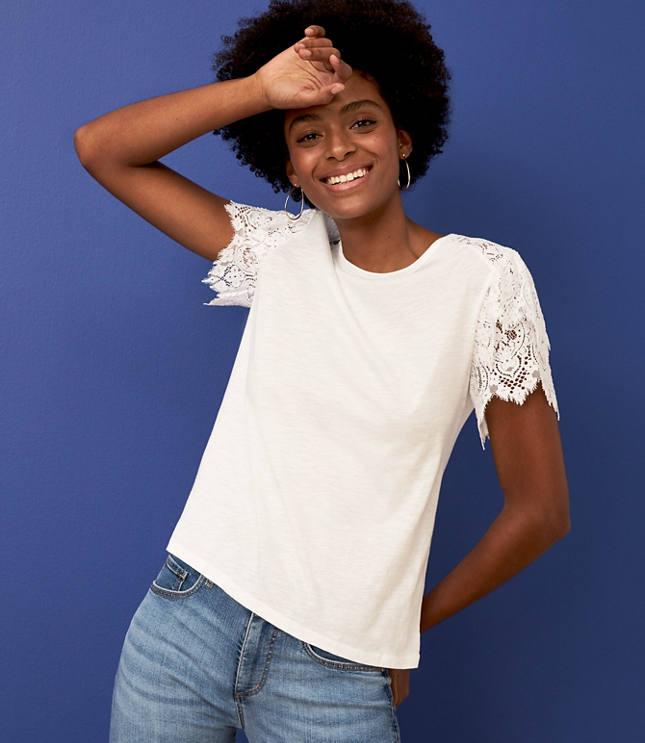 Lace Sleeve Vintage Soft Tee