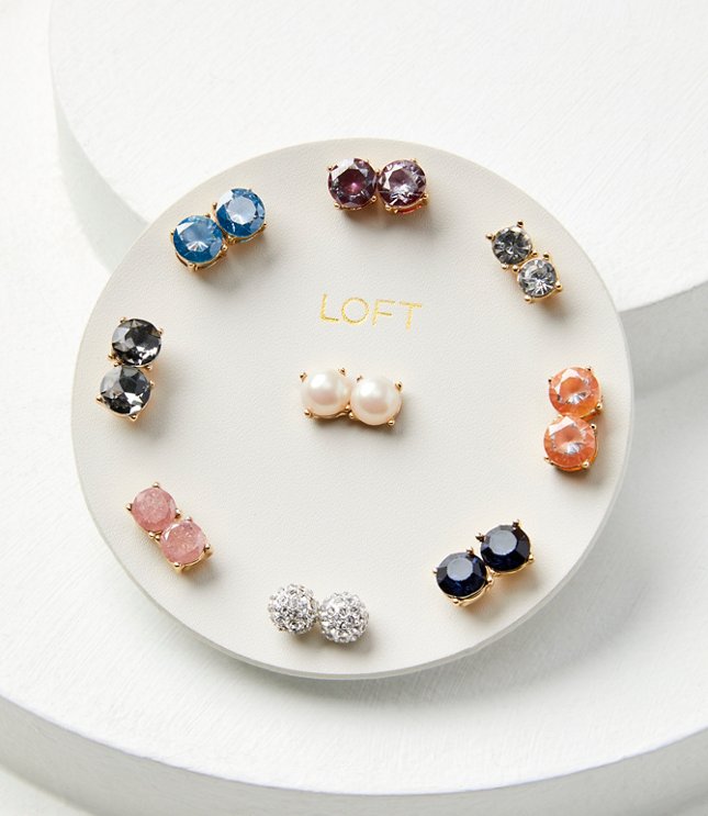 Multicolored Stud Earring Set