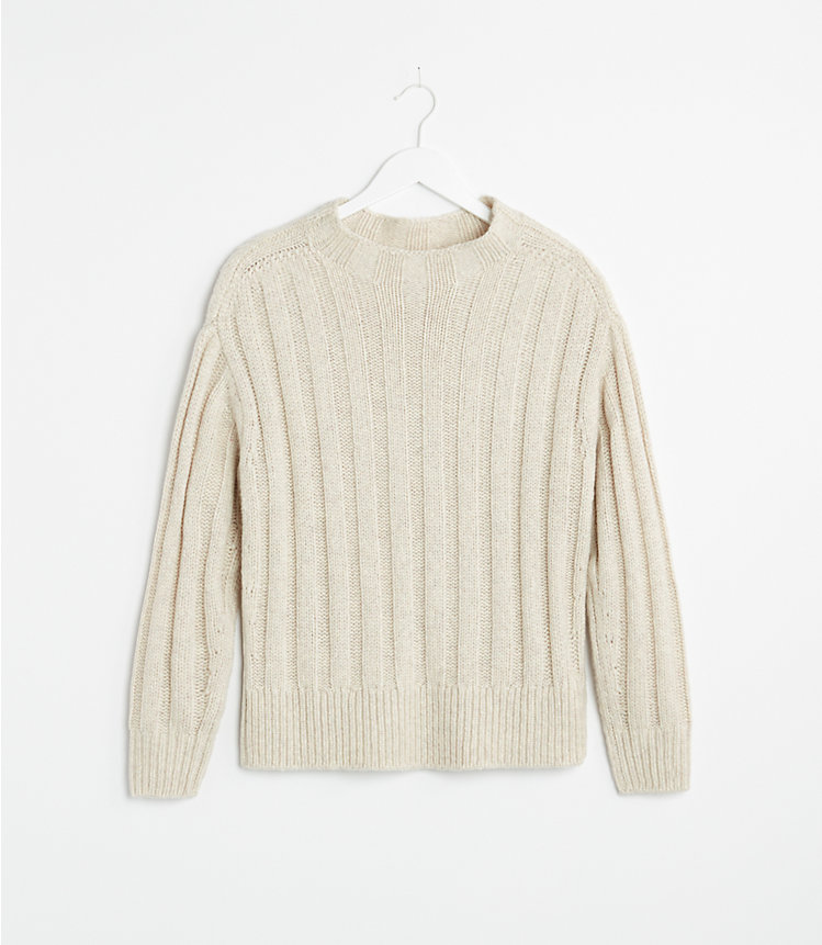 Lou & Grey Ribbed Mock Neck Sweater image number null