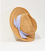 Striped Bow Straw Fedora carousel Product Image 1