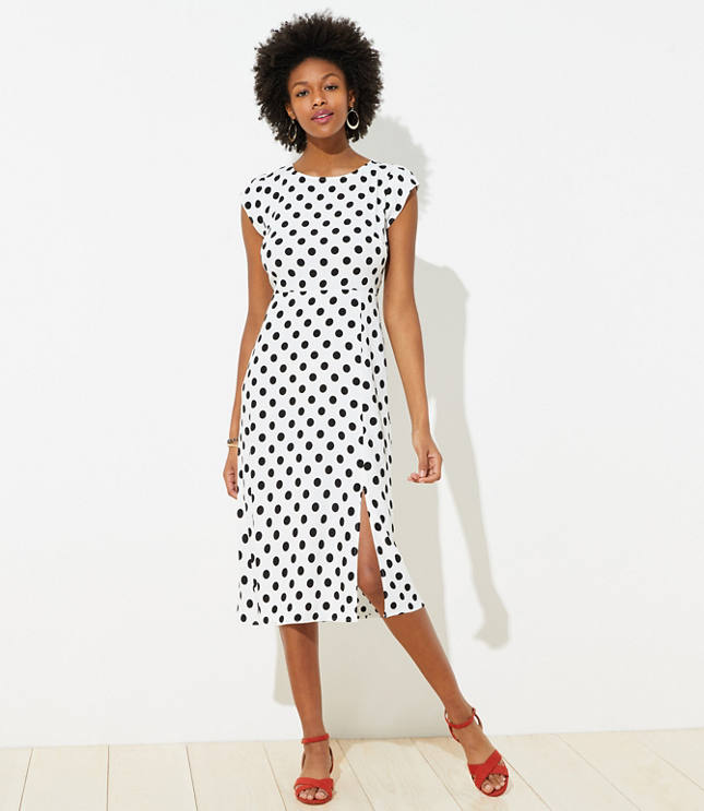 polka dot midi dress