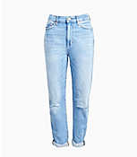 High Rise Slim Pocket Boyfriend Jeans in Vintage Light Indigo Wash carousel Product Image 1