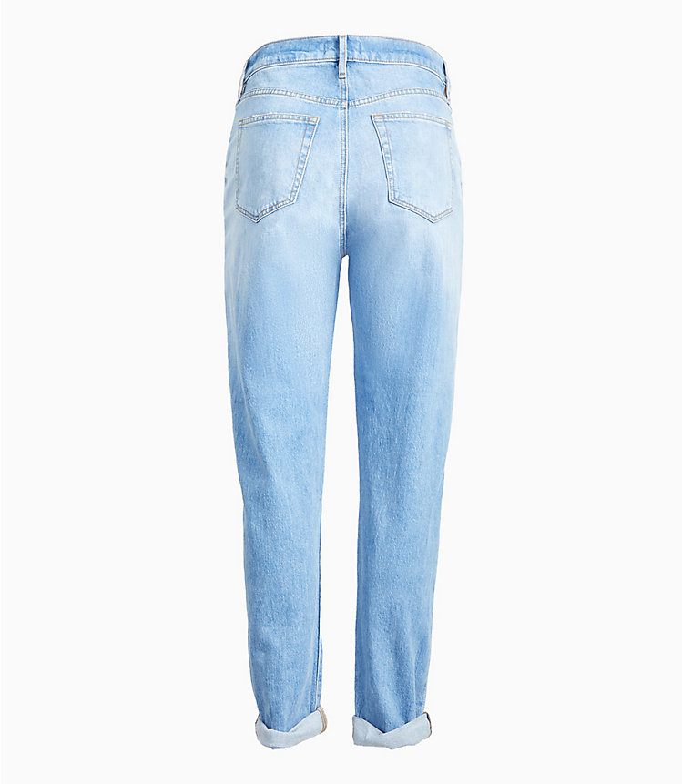 High Rise Slim Pocket Boyfriend Jeans in Vintage Light Indigo Wash image number 2