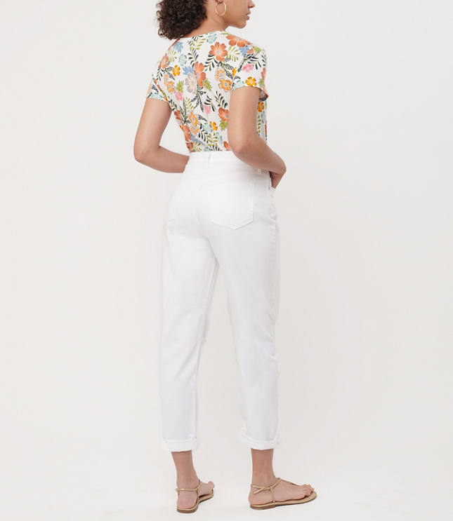 Off white boyfriend jeans hot sale