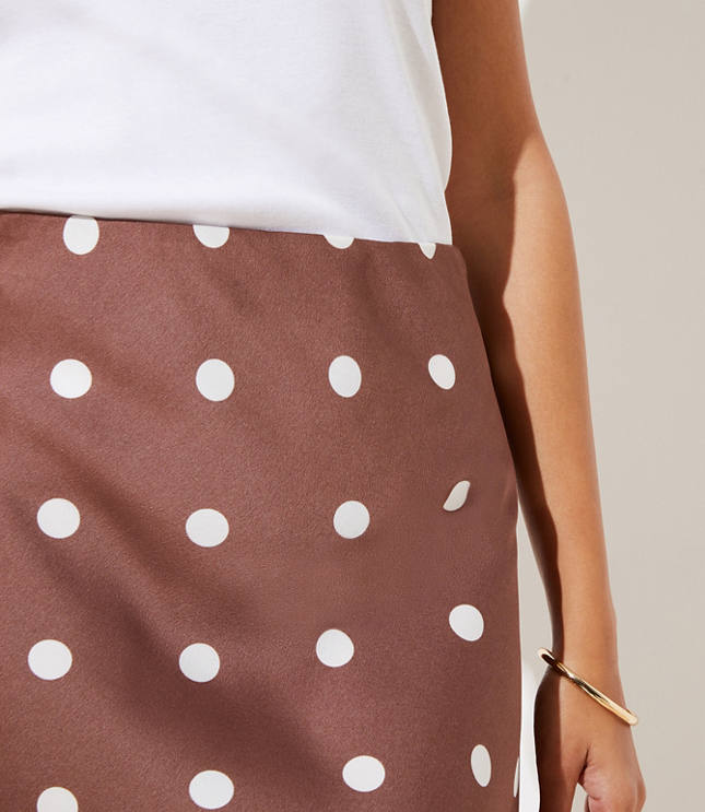 red polka dot skirt midi