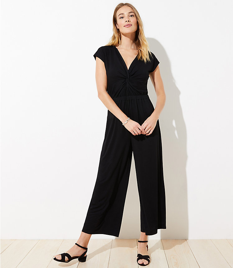 Twist Front Cap Sleeve Jumpsuit image number null