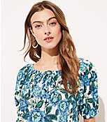 Floral Shirred Linen Tee carousel Product Image 2