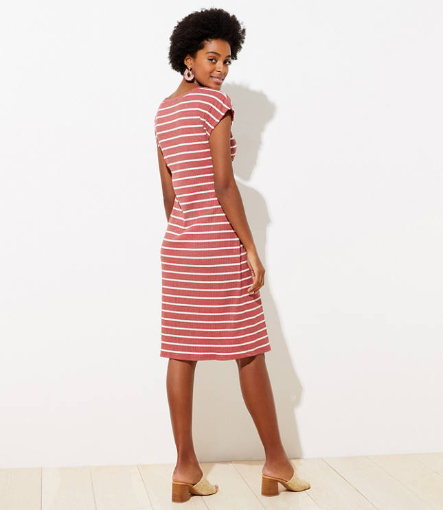 belted ribbed midi dress