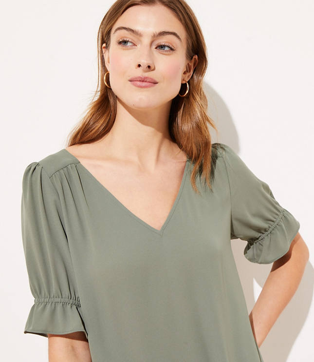 VNeck Puff Sleeve Top