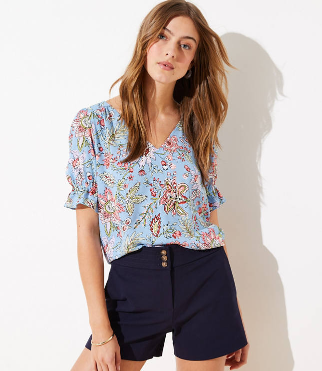 Garden V-Neck Puff Sleeve Top