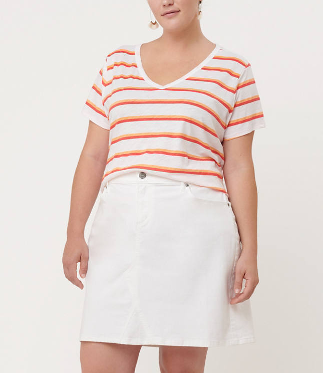 loft white denim skirt