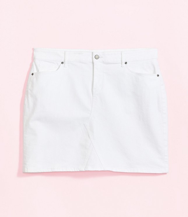 loft white denim skirt