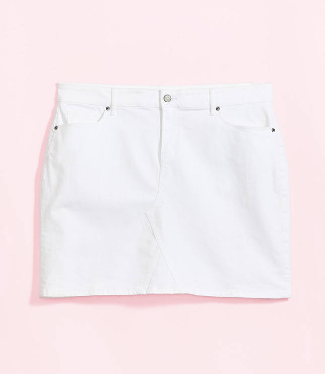 loft white denim skirt