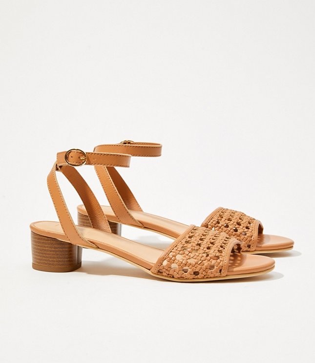 woven block heels