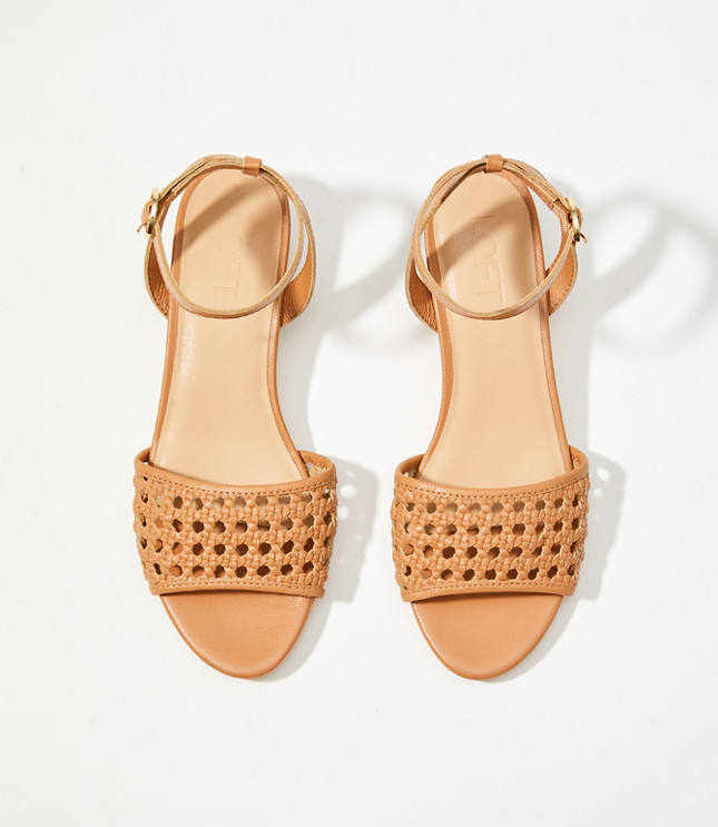 woven block heels