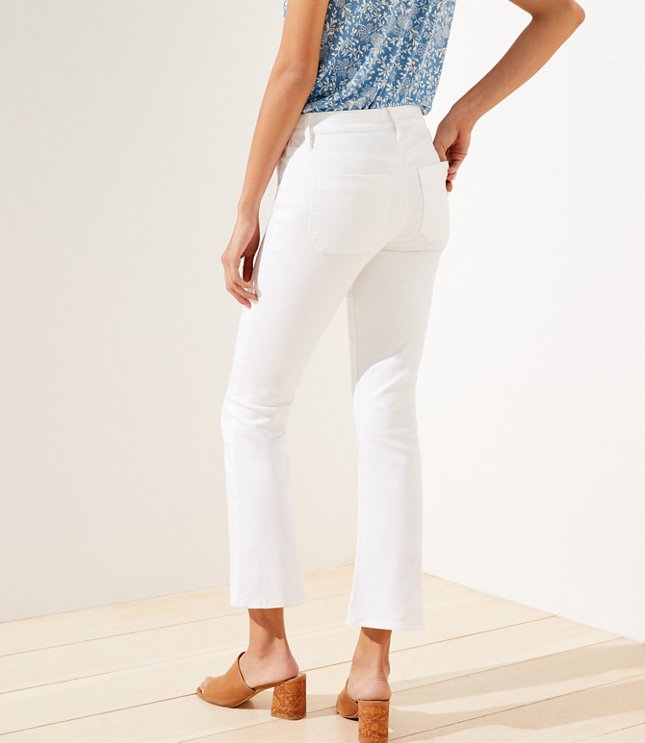 high waisted white jeans flare