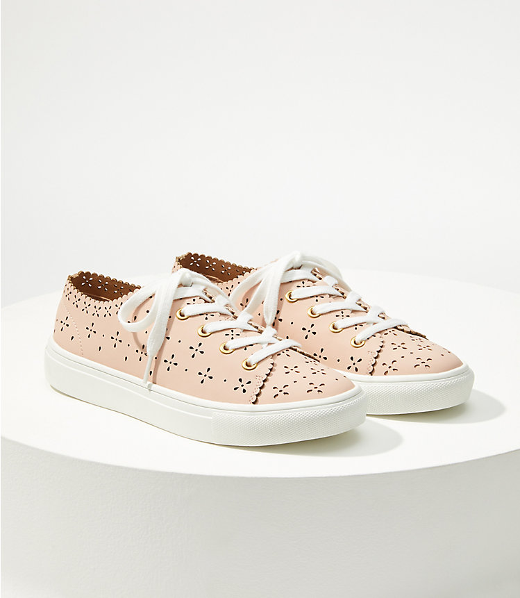 Eyelet Lace Up Sneakers image number null