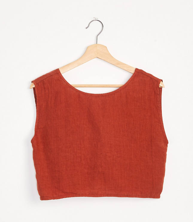 Lou & Grey Linen Tie Back Cropped Tank