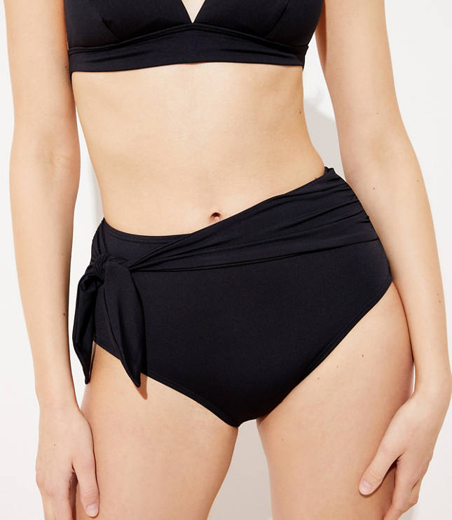 belted high waisted bikini bottoms