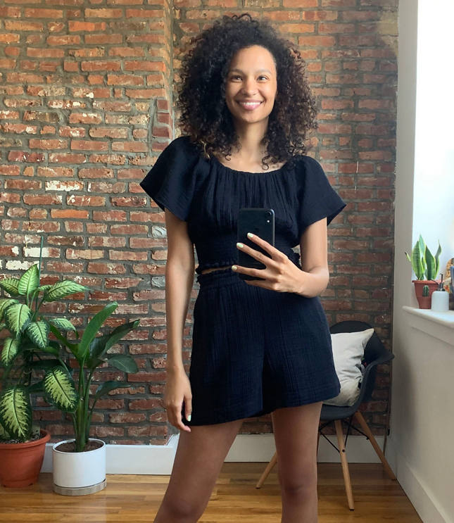 Image of Lou & Grey Lou & Grey Triple Cloth Smocked Cropped Top