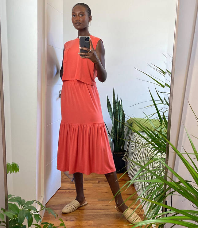 Image of Lou & Grey Lou & Grey Signaturesoft Jersey Ruffle Midi Skirt