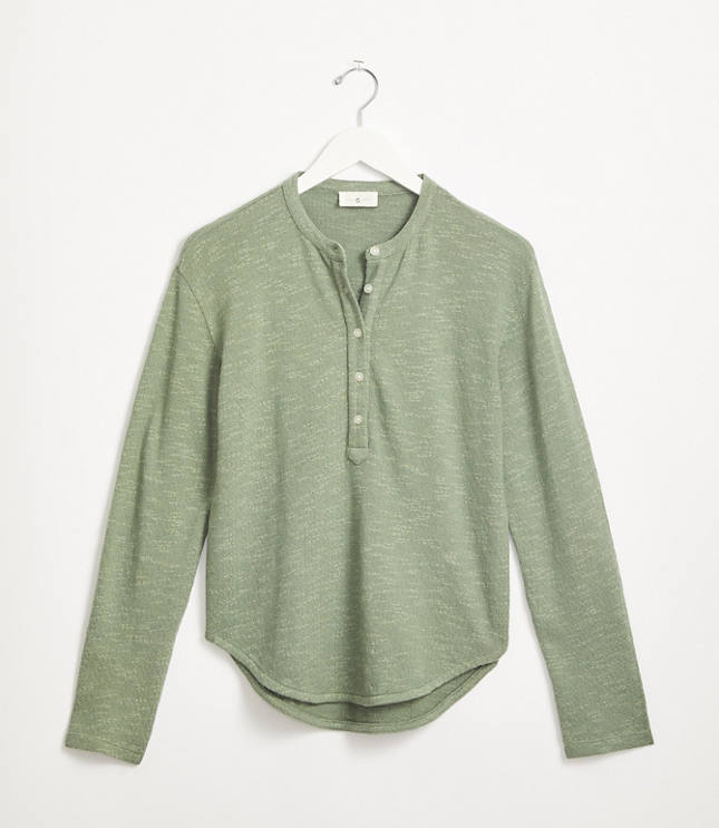 Image of Lou & Grey Lou & Grey Textured Cotton Henley Top