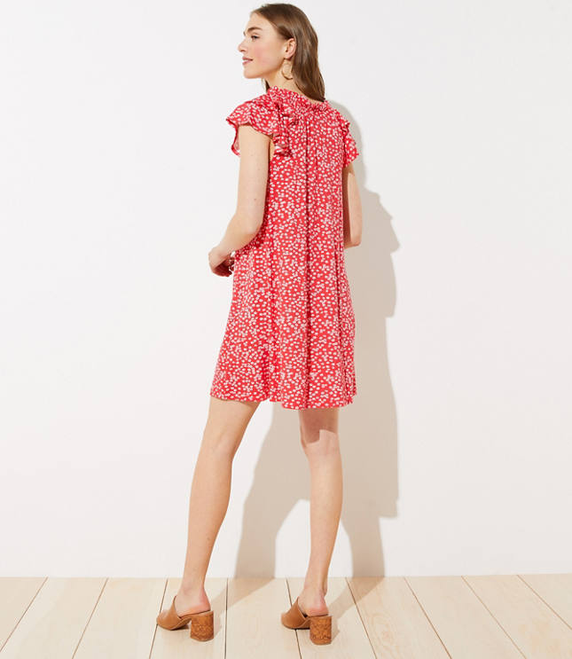 flutter sleeve swing dress